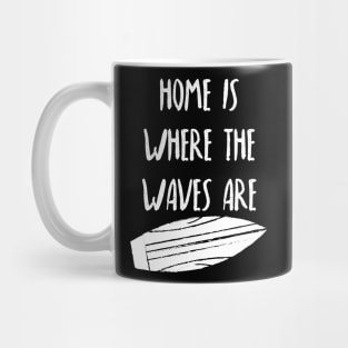 Home Is Where The Waves Are. Summer, Beach, Fun. Mug